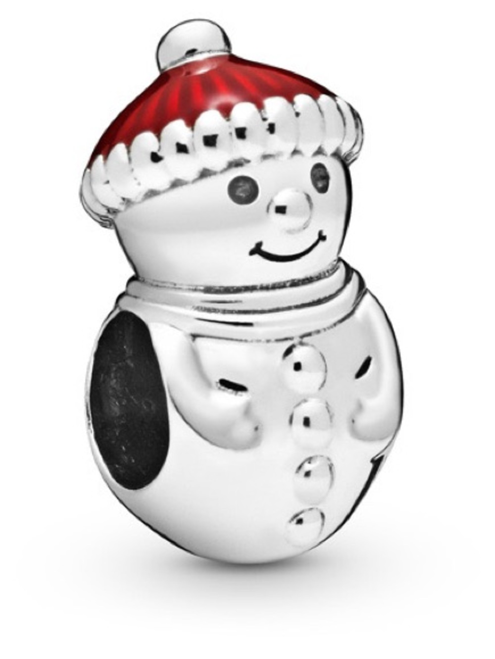 Pandora Silver Snowman Charm with Red Hat